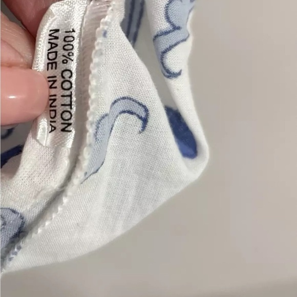 Livro Kurta Dress Cover Up Blue Spring Size XS Floral Long Sleeve V Neck - Picture 6 of 6